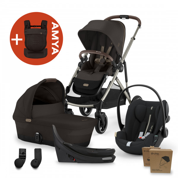 CYBEX Gold Gazelle 4in1 All Weather +AMYA - Chocolate Brown/Moon Black